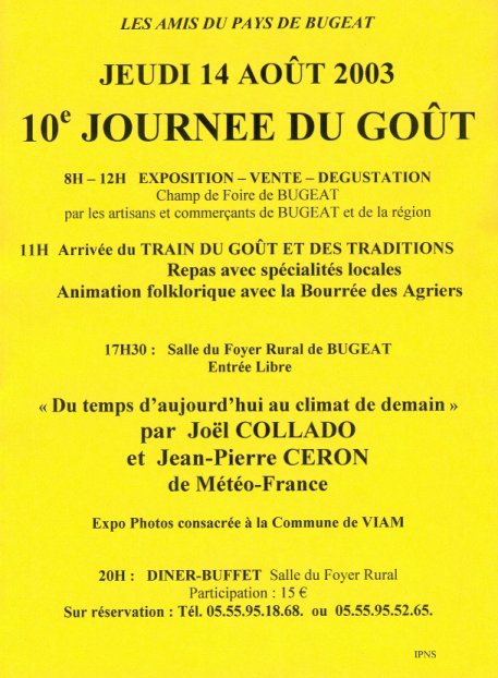 Programme de la journe du Got 2003